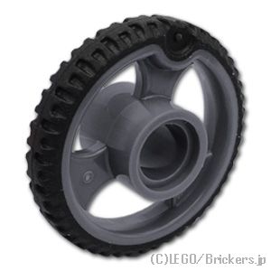 LEGO® レゴ パーツ 6508264 ホイール 21 x 4 ピン穴 - ハードラバータイヤ一体成型：[Dark Bluish Gray / ダークグレー] 6600pb01-199 