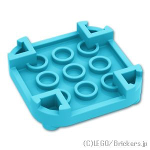 LEGO® パーツ 6469904 ラウンド コーナー プレート 4 x 4 - 4足：[Md,Azure / ミディアムアズール] 66792-156 
