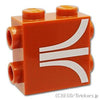 ブロック 1 x 2 x 1 2/3 3面スタッド - ATARI(アタリ)ロゴ：[Dark Orange / ダークオレンジ]