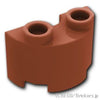 シリンダー ハーフ 1 x 2 x 1 - カットアウト：[Reddish Brown / ブラウン]