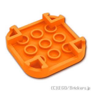 タイル 角丸 4 x 4 - 4本足 - スパナレンチ：[Orange / オレンジ]