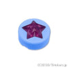 ラウンド タイル 1 x 1 x 2/3 - トランスダークピンクのスター付き：[Bt,Lt Blue / ブライトライトブルー]