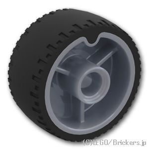 LEGO® パーツ 6438086 ホイール 24 x 12 ピン穴 - タイヤ一体成型：[Flat Silver / フラットシルバー] 72206pb01-179 