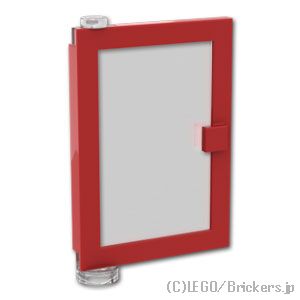LEGO® レゴ パーツ 73436 ドア 1 x 4 x 5 左  - トランスクリアガラス：[Red / レッド] 73436c01-021 