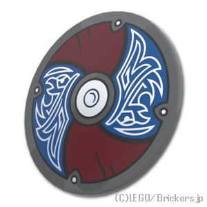 LEGO® パーツ 6446939 バイキングの盾 - オーディンの烏：[Dark Bluish Gray / ダークグレー] 75902pb28-199