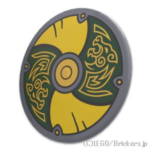 LEGO® パーツ 6449632 バイキングの盾 - オーディンの狼：[Dark Bluish Gray / ダークグレー] 75902pb29-199