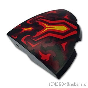 LEGO® レゴ パーツ 6488129 スロープ カーブ コーナー 3 x 3 - 炎の模様：[Black / ブラック] 76797pb03-026 
