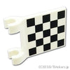 フラッグ 2 x 2 - スクエア フレアエッジ「チェッカーフラッグ」：[White / ホワイト]