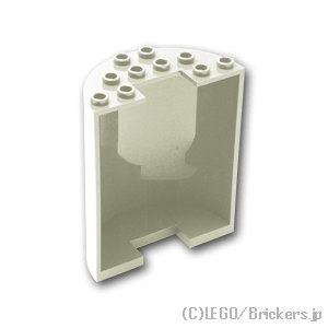 LEGO® パーツ 4569476/6248479/6382974 シリンダー ハーフ 3 x 6 x 6 カットアウト1 x 2：[White / ホワイト] 87926-001 