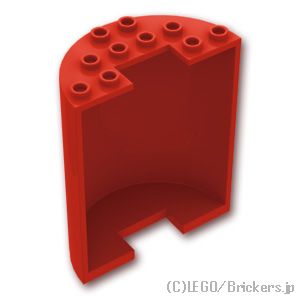 LEGO® パーツ 6345325 シリンダー ハーフ 3 x 6 x 6 カットアウト1 x 2：[Red / レッド] 87926-021 