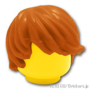 LEGO® パーツ 4596523/6093518 ミニフィグ ヘア - ナチュラルヘア：[Dark Orange / ダークオレンジ] 87991-038 
