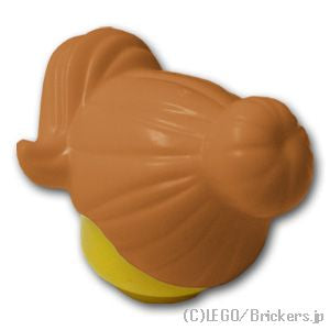 LEGO® パーツ 6008139 ミニフィグ ヘア - トップノットとウェーブの前髪：[Md,Nougat / ミディアムヌガー] 93562-137 
