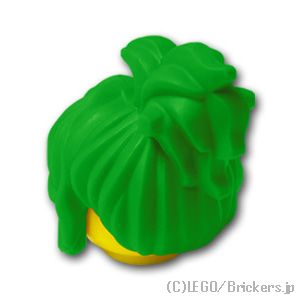 LEGO® パーツ 6081972 ミニフィグ ヘア - スイープアップポニーテールとクリップ：[Bt,Green / ブライトグリーン] 95326-037 