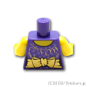 LEGO® パーツ 4656499/6024067 トルソー - 金の帯と花柄のブラウス：[Dark Purple / ダークパープル] 973pb1069c01-268 