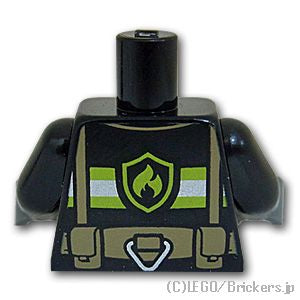 LEGO® パーツ 6018492/6143834 トルソー - 消防隊員：[Black / ブラック] 973pb1302c01-026 