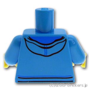 LEGO® パーツ 6153138 トルソー - ライムの横縞シャツとパーカー：[Dark Azure / ダークアズール] 973pb2346c01-321 