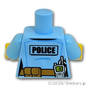 LEGO® パーツ 6176658 トルソー - ダークタンベルトと無線の女性警官：[Bt,Lt Blue / ブライトライトブルー] 973pb2663c01-212 