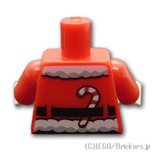 LEGO® パーツ 6194403 トルソー - サンタジャケット キャンディーケーン：[Red / レッド] 973pb2863c01-021 
