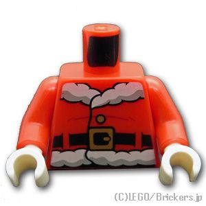 LEGO® パーツ 6194403 トルソー - サンタジャケット キャンディーケーン：[Red / レッド] 973pb2863c01-021