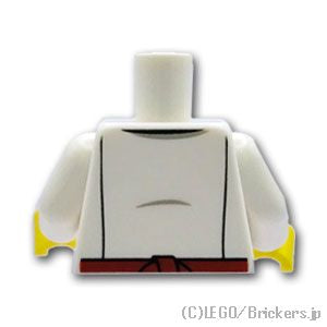 LEGO® パーツ 6219611 トルソー - マグカッププリントのエプロン：[White / ホワイト] 973pb3256c01-001 