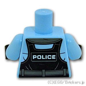 LEGO® パーツ 6252270 トルソー - ポリス セーフティベスト：[Bt,Lt Blue / ブライトライトブルー] 973pb3376c01-212 