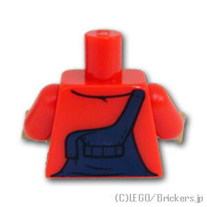 LEGO® パーツ 6267089 トルソー - オーバーオールと胸ポケにペン：[Red / レッド] 973pb3647c01-021 