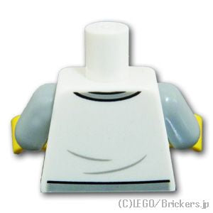 LEGO® パーツ 6392064 トルソー - グレーロンTにマウンテンタンクトップの重ね着：[White / ホワイト] 973pb4535c01-001 