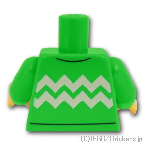 LEGO® パーツ 6392114 トルソー - ジグザグラインのセーター：[Bt,Green / ブライトグリーン] 973pb4536c01-037 