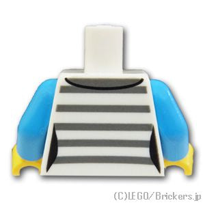 LEGO® パーツ 6388463 トルソー - 蝶ネクタイ付きジャケット：[White / ホワイト] 973pb4570c01-001 