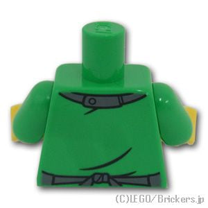 LEGO® パーツ 6390143 トルソー - 囚人服エプロン：[Bt,Green / ブライトグリーン] 973pb4596c01-037 