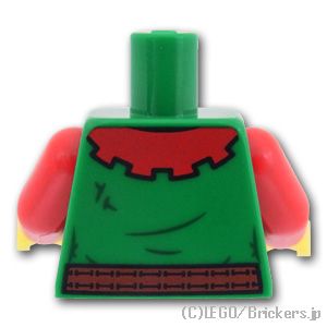 LEGO® パーツ 6402701 トルソー - レゴキャッスル フォレストマンの衣装：[Green / グリーン] 973pb4754c01-028 
