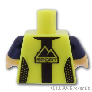 LEGO® パーツ 6420608 トルソー - 審判員ホイッスルと半袖腕時計：[Neon Yellow / ネオンイエロー] 973pb4968c01-236 