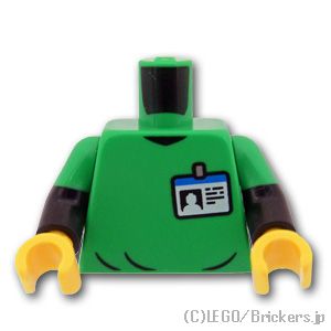 LEGO® パーツ 6420238 トルソー - ワイルドライフレスキュー隊員 IDバッジ：[Bt,Green / ブライトグリーン] 973pb4974c01-037