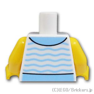 LEGO® パーツ 6425508 トルソー - 襟付きノースリーブ：[White / ホワイト] 973pb4980c01-001 