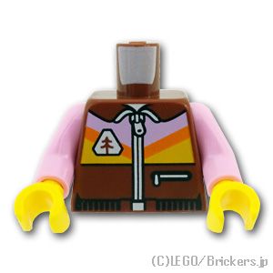 LEGO® パーツ 6427273 トルソー - 3色のストライプの入ったジャケット：[Reddish Brown / ブラウン] 973pb5016c01-192