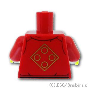 LEGO® パーツ 6430032 トルソー - 2つポケットのあるチャイナ服：[Red / レッド] 973pb5021c01-021 