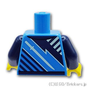 LEGO® パーツ 6428428 トルソー - 白い剣と斜めのダークブルーのライン模様のシャツ：[Dark Azure / ダークアズール] 973pb5043c01-321 