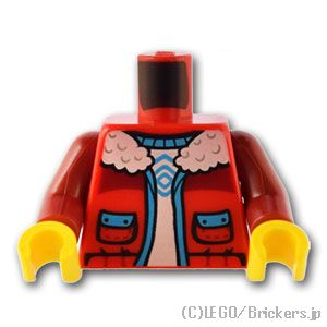 トルソー - 白いフリースのジャケット：[Red / レッド]