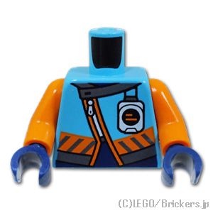 LEGO® パーツ 6446006 トルソー - ネームバッジ付きジャケット：[Md,Azure / ミディアムアズール] 973pb5258c01-156