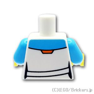 LEGO® パーツ 6440997 トルソー - 大きな襟のストライプジャケット：[White / ホワイト] 973pb5295c01-001 