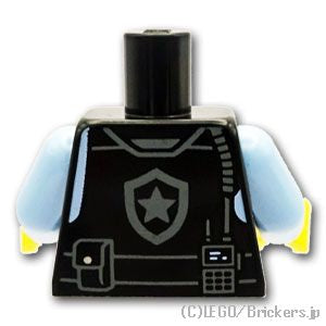 トルソー - ポケットとベルトを備えた警察の安全ベスト：[Black / ブラック]