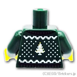 トルソー - 雪の結晶のホリデーセーター：[ダークグリーン]：[Dark Green / ダークグリーン]