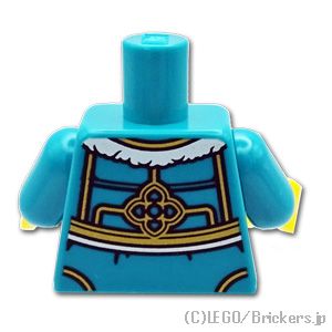 トルソー - 幸運の花模様のチャイナ服：[Dark Turquoise / ダークターコイズ]