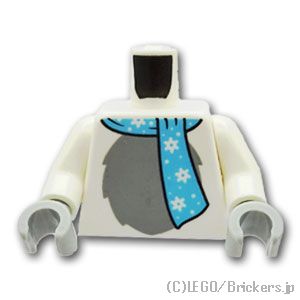 トルソー - 雪の結晶のスカーフに背中に尾の模様：[White / ホワイト]