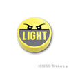 ラウンド タイル 1 x 1 - 吊り上がった眉毛と“LIGHT”ロゴ：[Bt,Lt Yellow / ブライトライトイエロー]