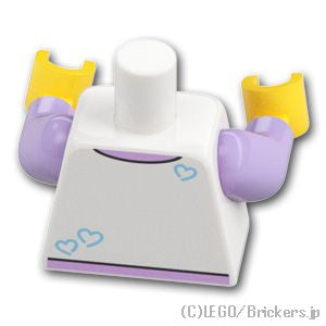 LEGO® パーツ 6448189 トルソー - アライグマシャツのレイヤード：[White / ホワイト] 973pb5309c01-001 