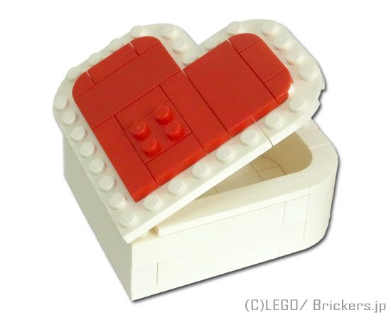 LEGO® パーツ ジョイフルセット／ハート型小物入れ(白x赤)【BROS052a】 l-bros052a 