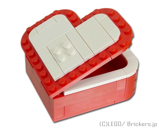 LEGO® パーツ ジョイフルセット／ハート型小物入れ(赤x白)【BROS052b】 l-bros052b 