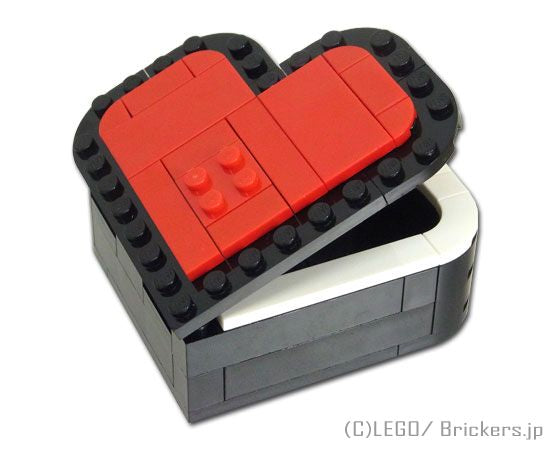 LEGO® パーツ ジョイフルセット／ハート型小物入れ(黒x赤)【BROS052c】 l-bros052c 