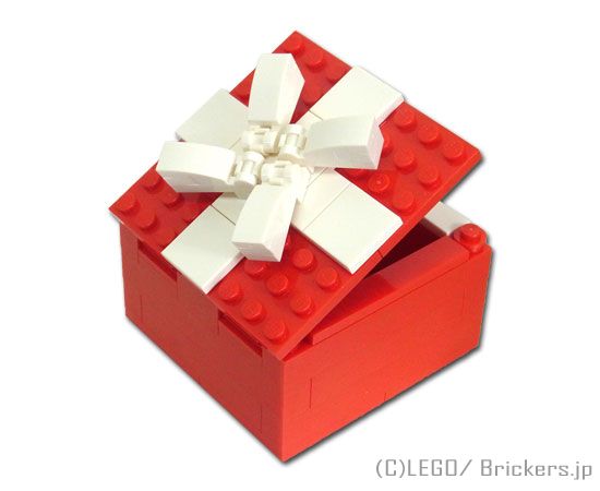 LEGO® パーツ ジョイフルセット／ギフトボックス型小物入れ(赤x白)【BROS053b】 l-bros053b 